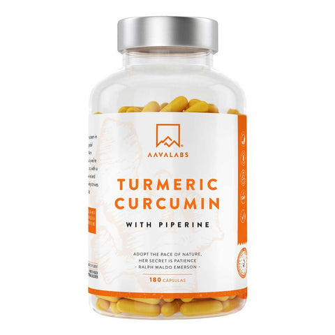 Aavalabs Curcumine + pipérine gélules végétaliennes (180 gélules)