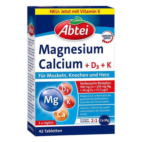 Abtei Magnésium Calcium+D+K comprimés (42 comprimés)