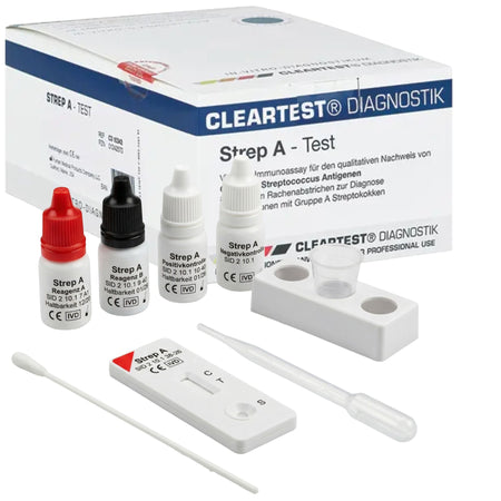 Cleartest Strep A cartes de test rapide streptocoques groupe A (20 tests)