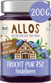 ALLOS Frucht Pur tartinade de fruits myrtille 75% fruits (200 g)