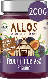 ALLOS Frucht Pur Prune pâte à tartiner aux fruits 75% fruits (200 g)
