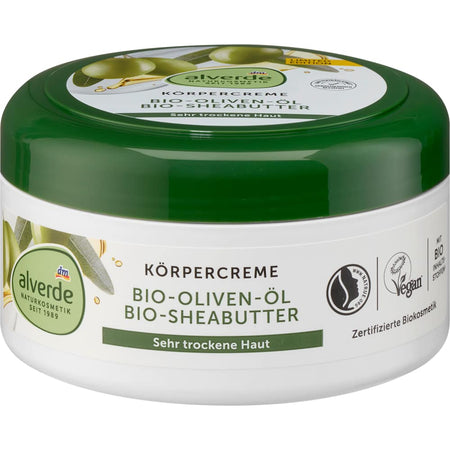 alverde NATURKOSMETIK crème corporelle à l'huile d'olive et au beurre de karité (300 ml)