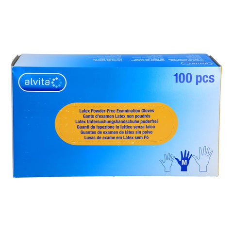 Alvita gants d'examen en latex non stériles sans poudre M (100 pièces)