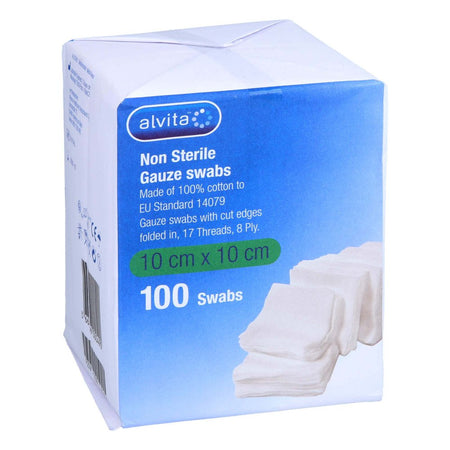 Alvita compresse de gaze non stérile 10x10 (100 pièces)