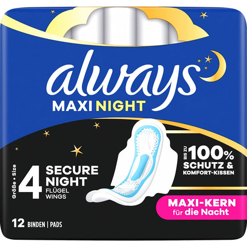 always Maxi Night serviettes hygiéniques avec ailes (12 pièces)