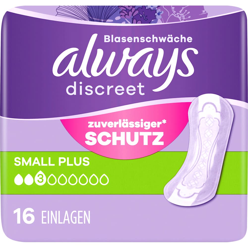 always Discreet protections incontinence Small Plus (16 pièces)