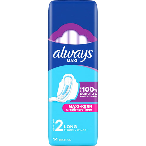 Always Maxi serviettes Long avec ailes (14 pièces)