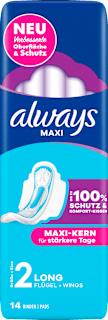 Always Maxi serviettes Long avec ailes (14 pièces)
