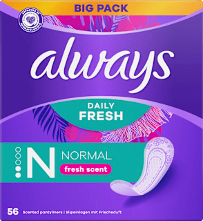Always Daily Fresh Normal protège-slips avec parfum fraîcheur, grand format, 56 pièces