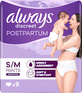 Always discreet Postpartum culottes de maternité (S/M, 9 pièces)