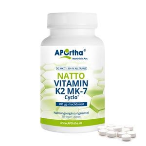 APOrtha® Natto Vitamin K2 MK-7 Cyclo® 200 µg comprimés végétaliens - Ménaquinone - BIG BOX 365 comprimés