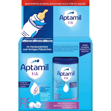 Aptamil Lait initial Pre HA prêt à boire, dès la naissance (2x90 ml, 180 ml)