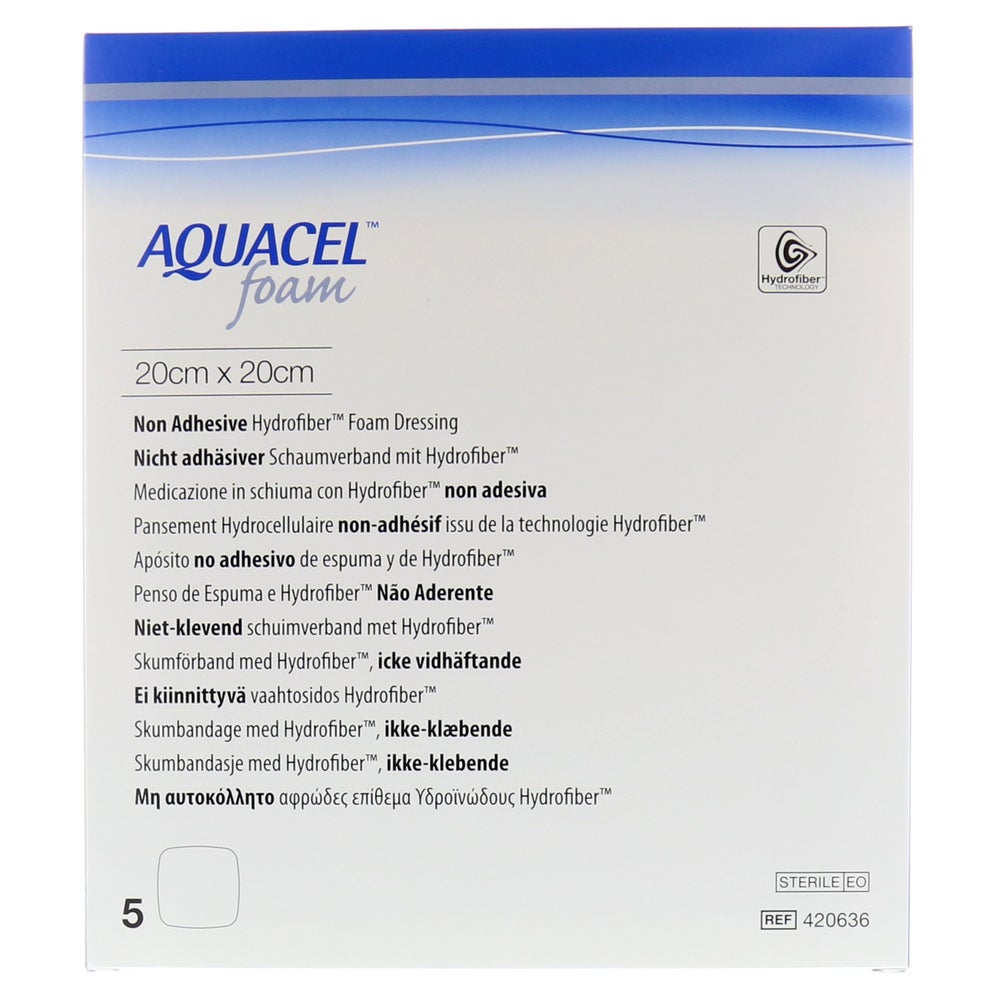 Aquacel Foam pansement non adhésif 20x20 cm (5 pièces)
