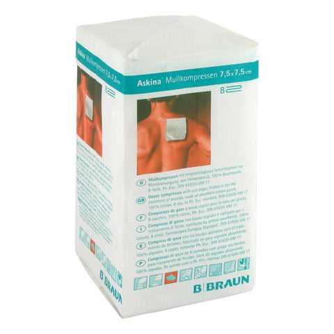 Askina gauze swabs 7.5x7.5 cm 8-ply (100 pieces)