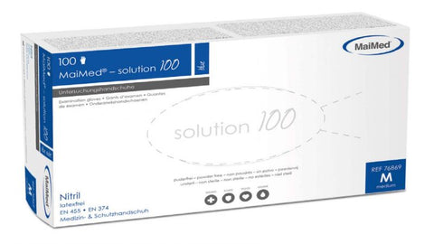 Gants jetables en nitrile solution (100 pièces) bleu