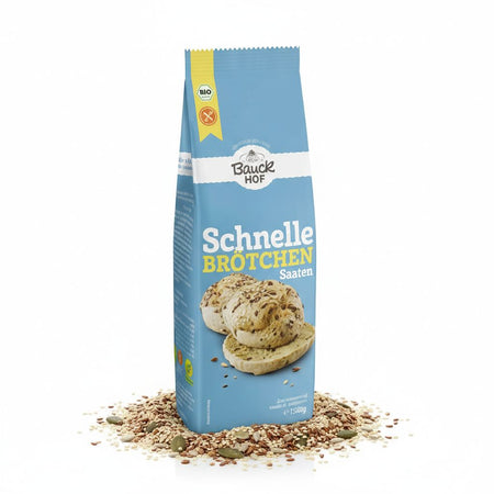 Bauckhof Mélange de cuisson rapide pour petits pains aux graines sans gluten (500 g)