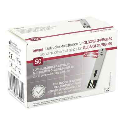 Beurer Gl32/gl34/bgl60 bandelettes de test de glycémie (50 pièces)