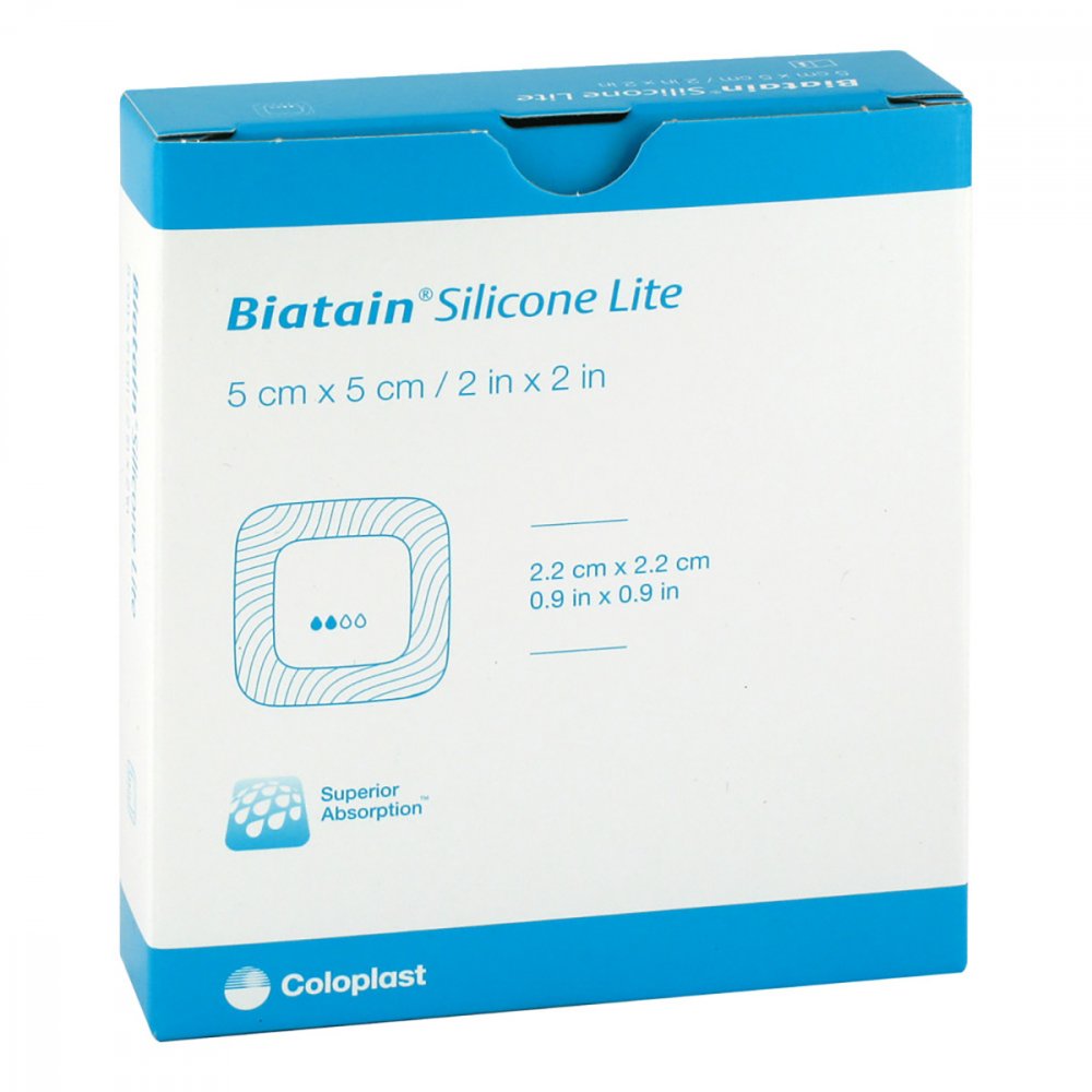 Biatain Silicone Lite pansement en mousse 5x5 cm (5 pièces)