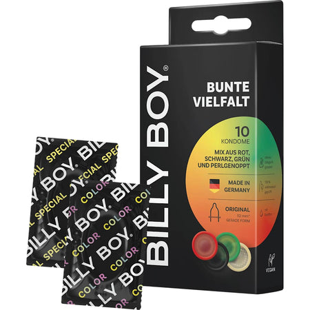 BILLY BOY Préservatifs Bunte Vielfalt (52 mm, 10 pièces)