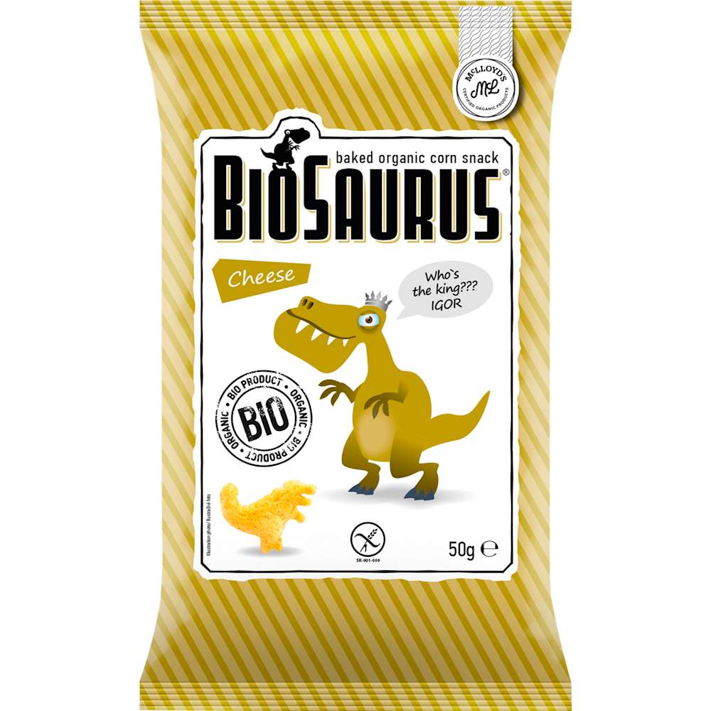 BioSaurus Snack enfant, maïs cuit au four au fromage, dès 3 ans (50 g)