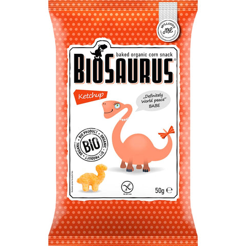 BioSaurus children's snack, oven-baked corn with ketchup, from 3 years (50 g)