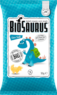 BioSaurus Snack pour enfants, maïs cuit au four Sea Salt (50 g)