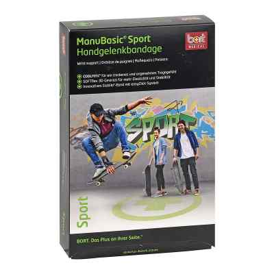 BORT ManuBasic® Sport left size L black/green (1 piece)