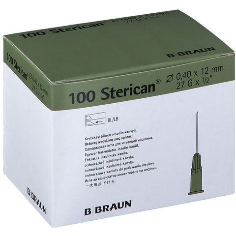 Sterican® aiguille pour insuline G27 x 1/2 pouce 0,40 x 12 mm grise