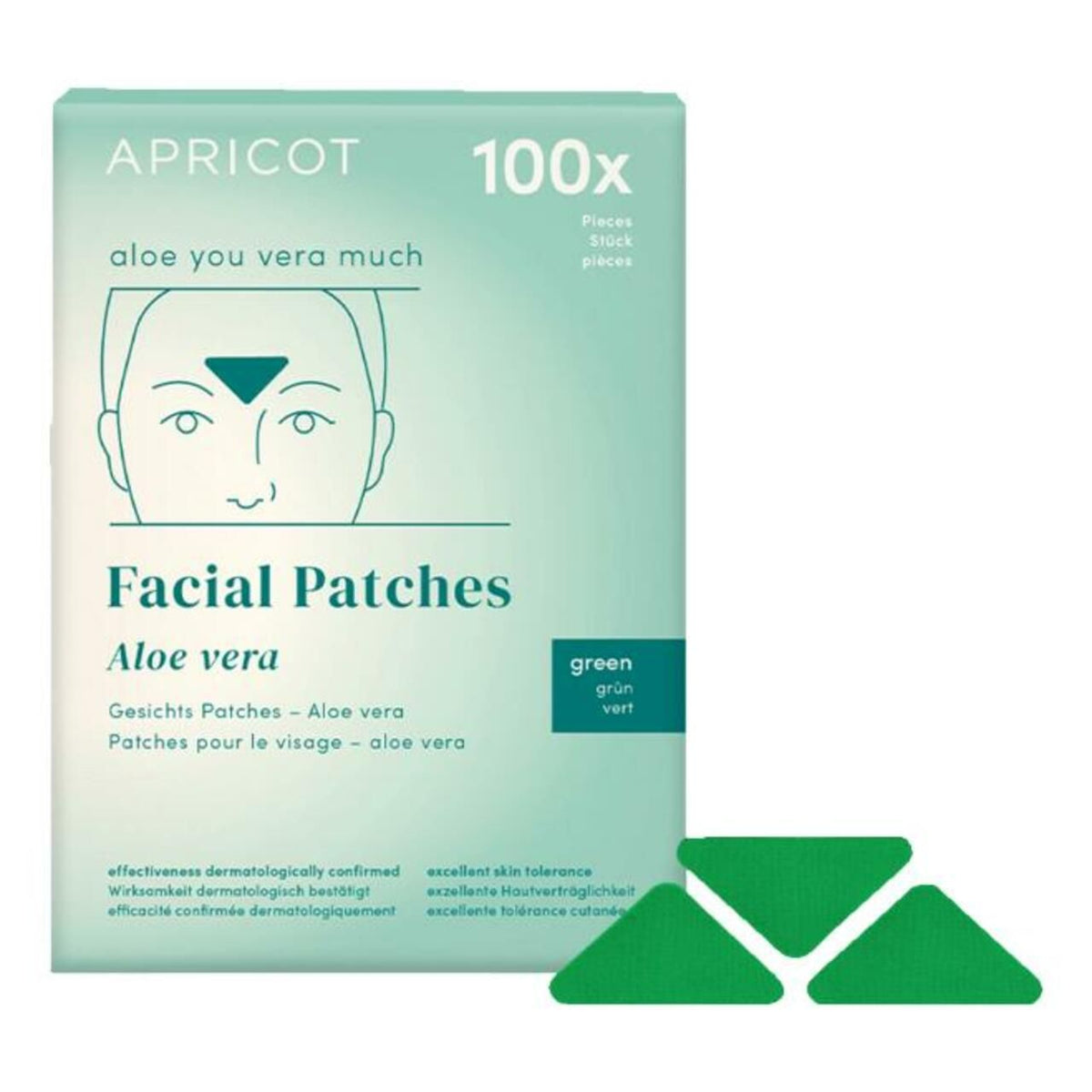 APRICOT Pansements pour rides du front à l'aloe vera (100 pièces)