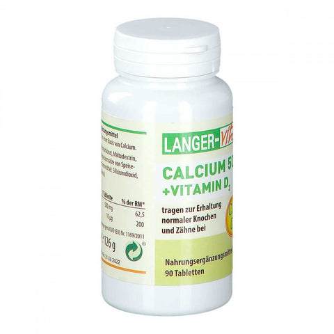 Langer Vital Calcium 500 mg + D3 10 µg tablets (90 pieces)