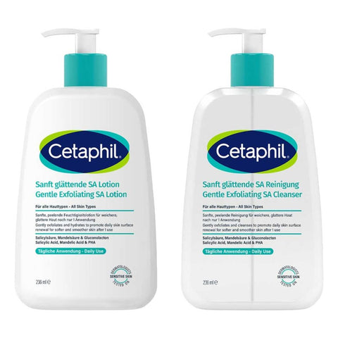 Cetaphil SA Smoothing Gentle Cleanser + SA Lotion (2x 236 ml)