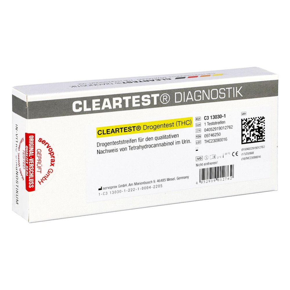 Cleartest test de dépistage THC bandelettes (1 pièce)