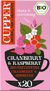 Cupper Thé aux fruits à la cranberry et à la framboise (20 sachets), 40 g