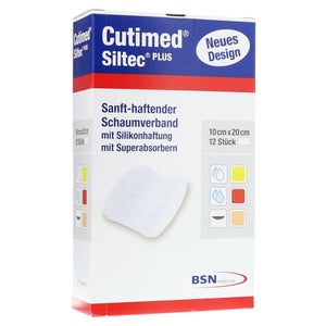 Cutimed Siltec Plus pansement en mousse 10x20 cm (12 pièces)
