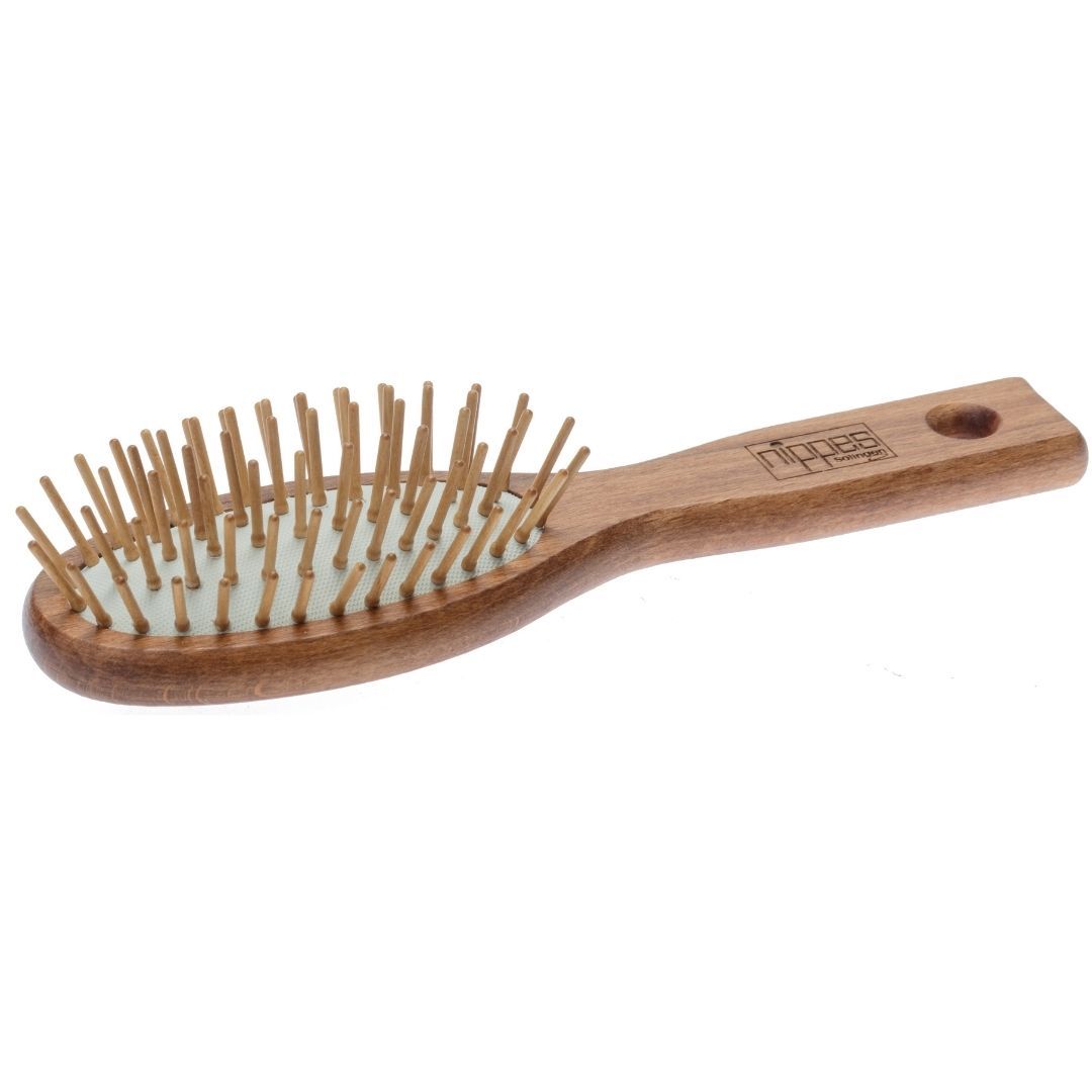nippes Solingen petite brosse pneumatique ovale, picots en bois, hêtre (1 pièce)