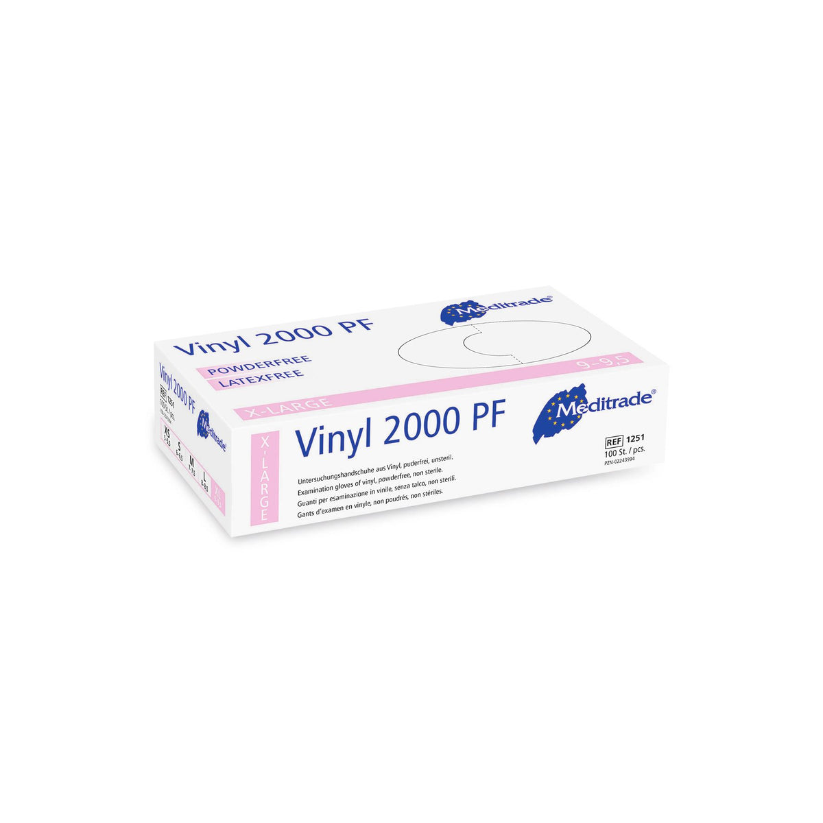 Meditrade Vinyl 2000 PF gants d'examen (100 pièces)