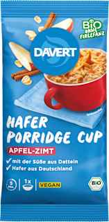 Davert Porridge Cup avoine pomme-cannelle (65 g)