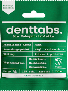 DENTTABS comprimés dentaires sans fluor (125 pièces)