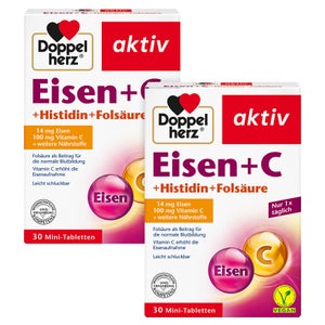 Doppelherz aktiv fer + C + histidine + acide folique (2 x 30 pièces)