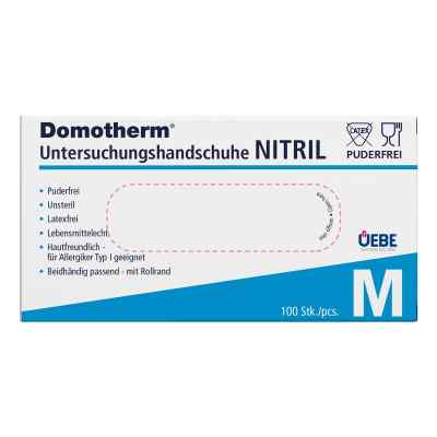 Domotherm gants d'examen en nitrile non stériles sans poudre M bleu (100 pièces)