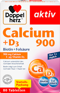 Doppelherz Calcium 900 + D3 comprimés (80 pièces, 205,6 g)