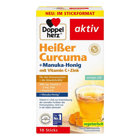 Doppelherz Granulés chauds curcuma + miel de manuka (10 pièces)
