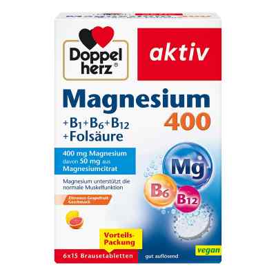 Doppelherz Magnesium 400+B1+B6+B12+Acide folique Bta (6x15 pièces)