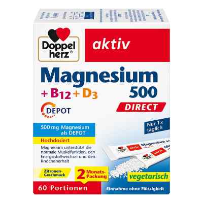 Doppelherz Magnesium 500 + B12 + D3 DIRECT DEPOT (60 pièces)