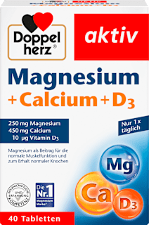 Doppelherz Magnésium + Calcium + Vitamine D3 comprimés (40 pièces, 79,2 g)