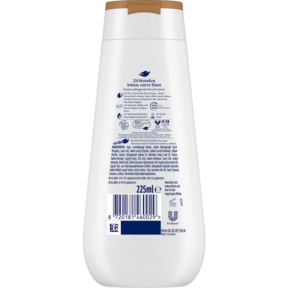 Dove Advanced Care crème douche soin intensif & huile d'argan (225 ml)