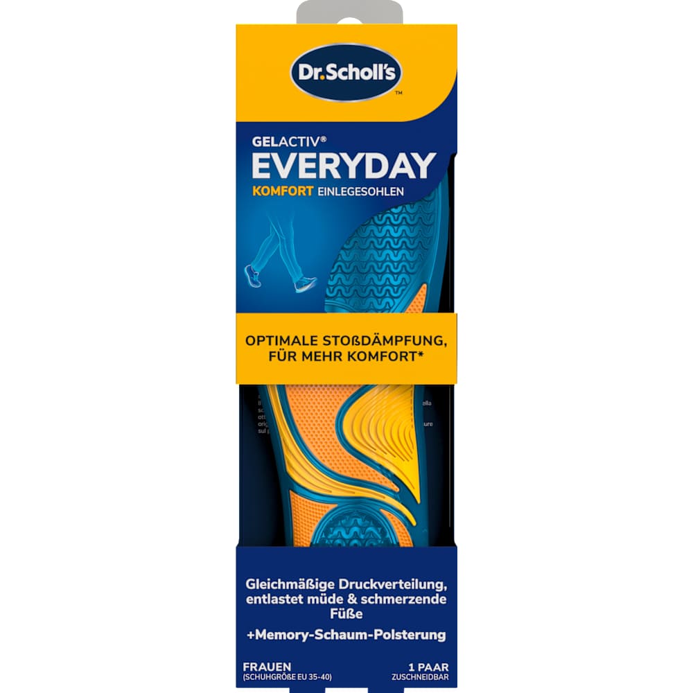 Scholl GelActiv Everyday semelles (pointure 35,5 - 40,5, 1 paire, 2 pièces)