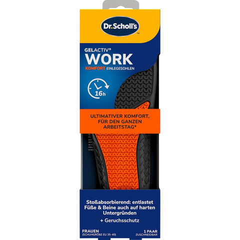 Scholl GelActiv Work insoles, size 35.5-40.5 (2 pieces)