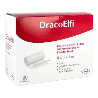 Dracoelfi bande de fixation élastique crêpée 8 cm x 4 m (20 pièces)