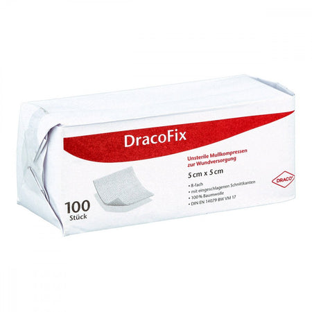 Dracofix compresses chirurgicales 5x5 cm non stériles 8 plis (100 pièces)